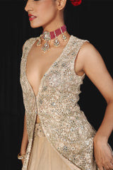 MIRRORWORK JACKET AND LEHENGA SET