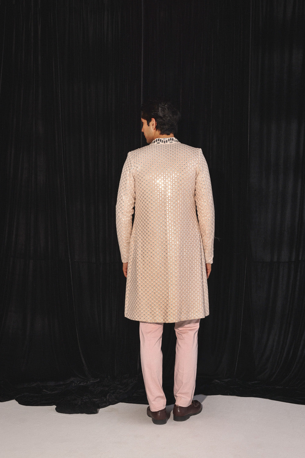 BLUSH PINK KURTA WITH MIRRORWORK