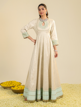 Off White Shimmer Tarini Anarkali Set