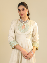 Off White Shimmer Tarini Anarkali Set