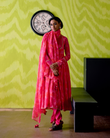 Fuchsia Pink Gather Anarkali Set