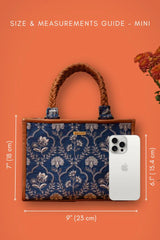 Jharokha Embroidered Handbag - Dark Blue