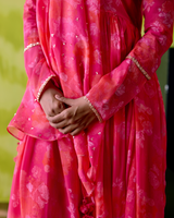 Fuchsia Pink Gather Anarkali Set
