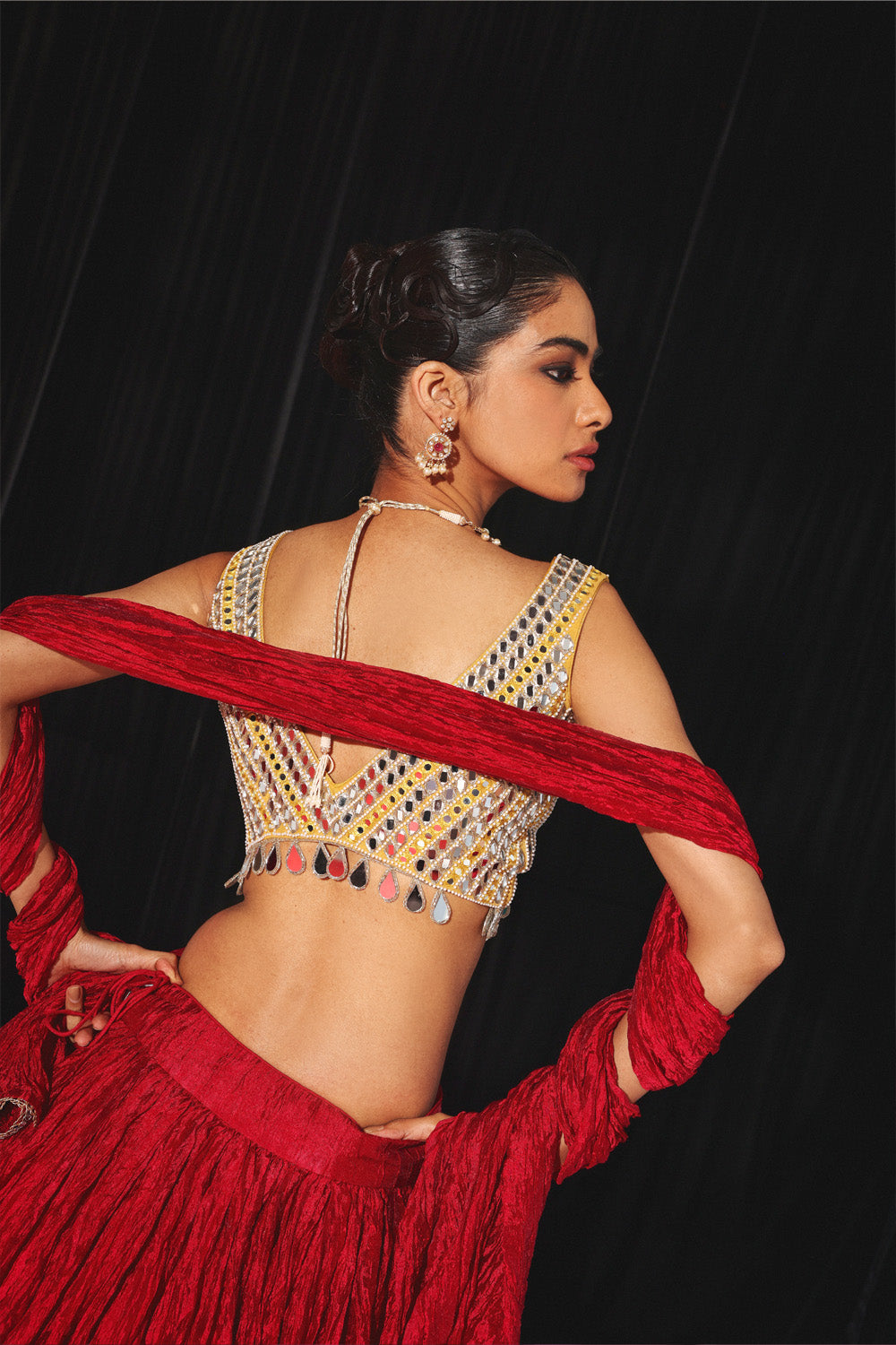 CRUSHED SILK LEHENGA SET