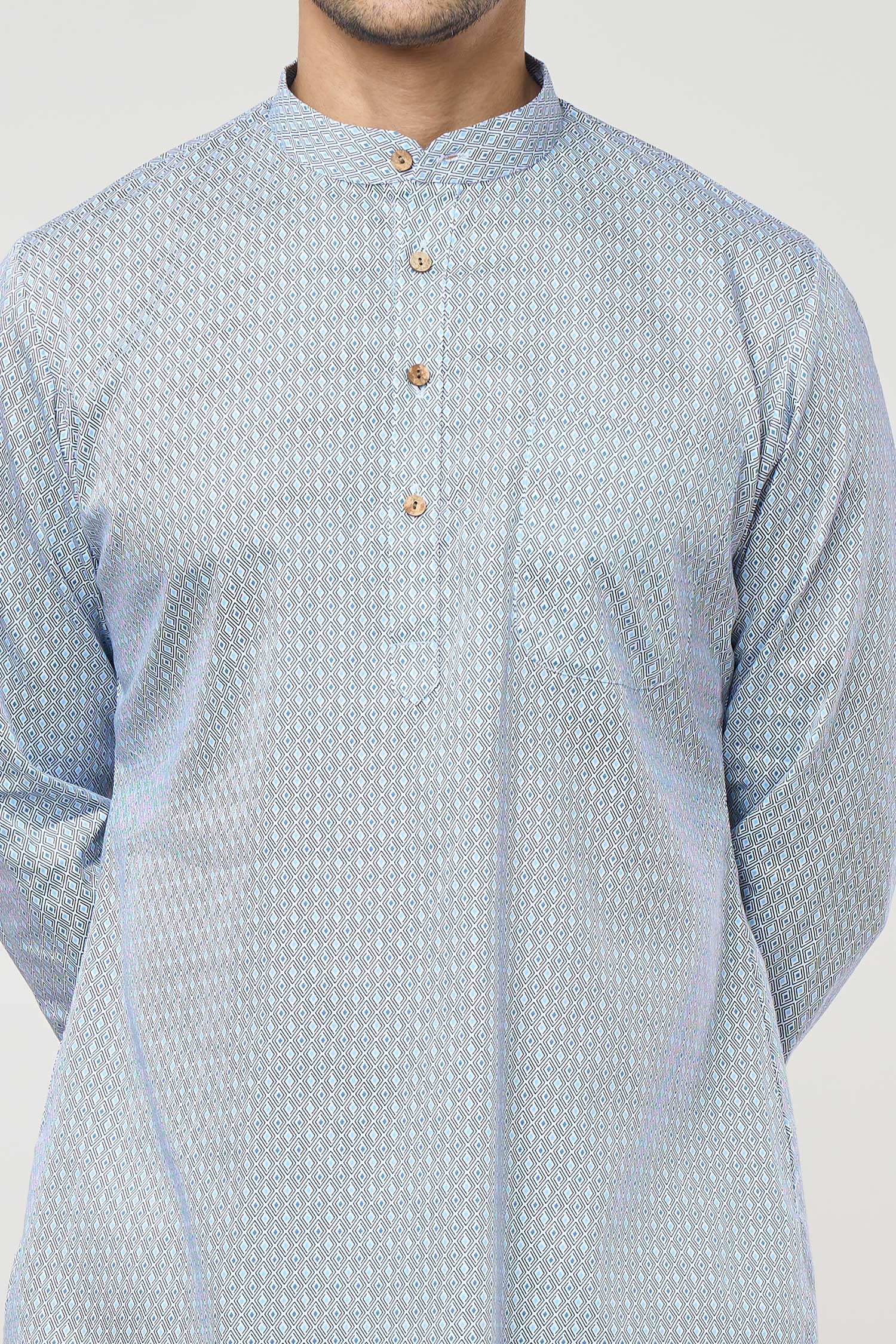 Blue Geometric Printed Co-ord Set