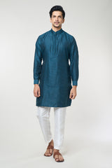 Rama Green Pintuck Kurta-Jacket Set