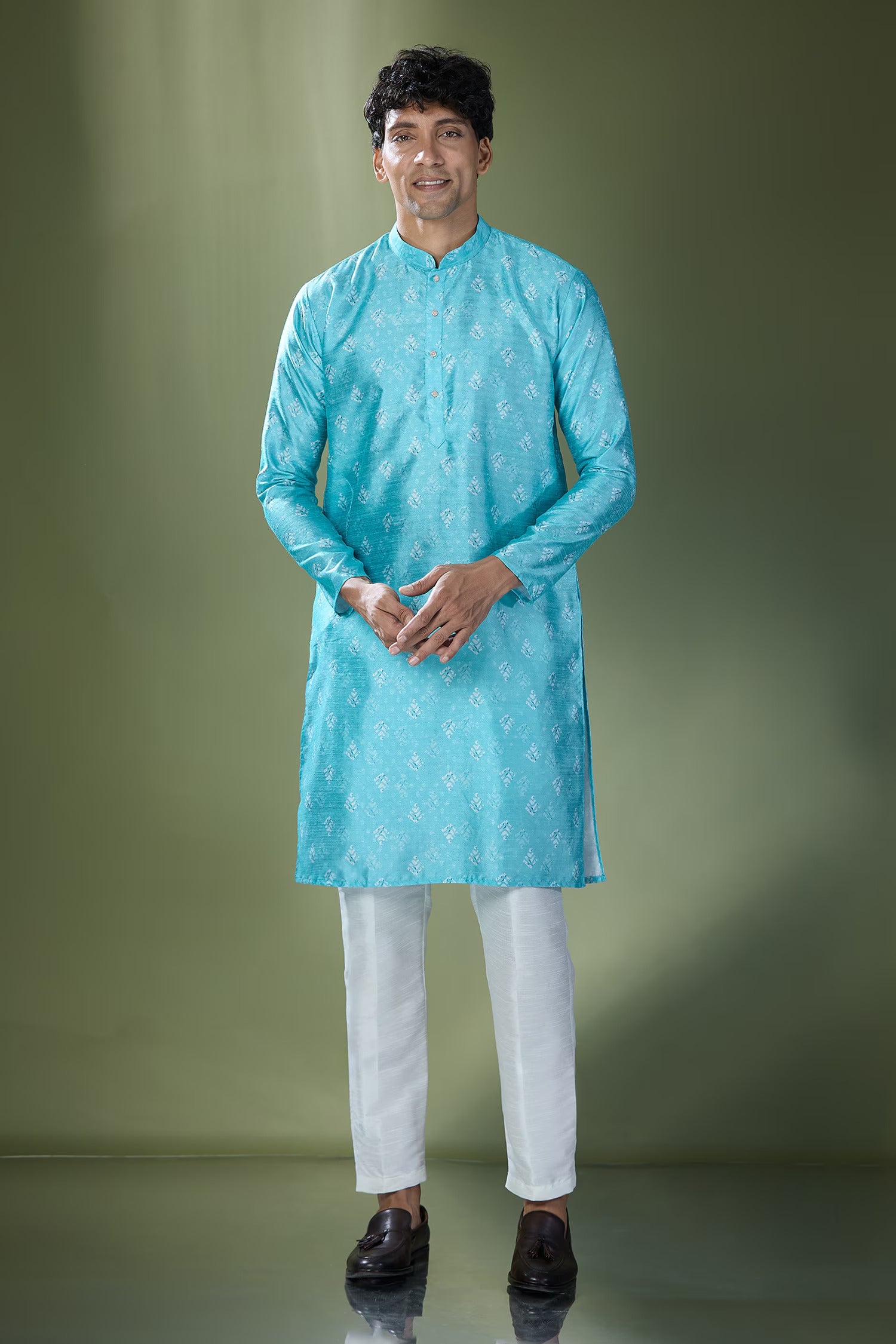 Blue Printed Kurta Set