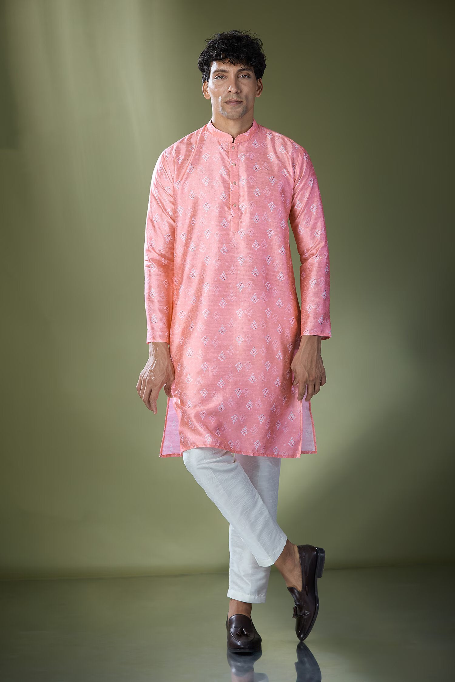 Pink Printed Kurta Set