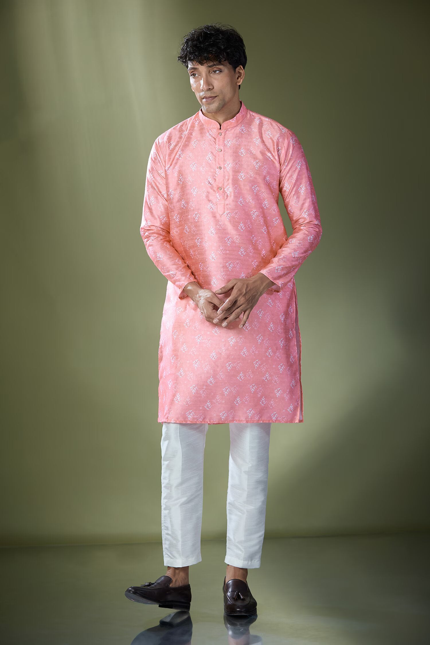 Pink Printed Kurta Set