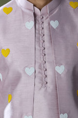 Lilac Embroidered Kurta-Jacket Set