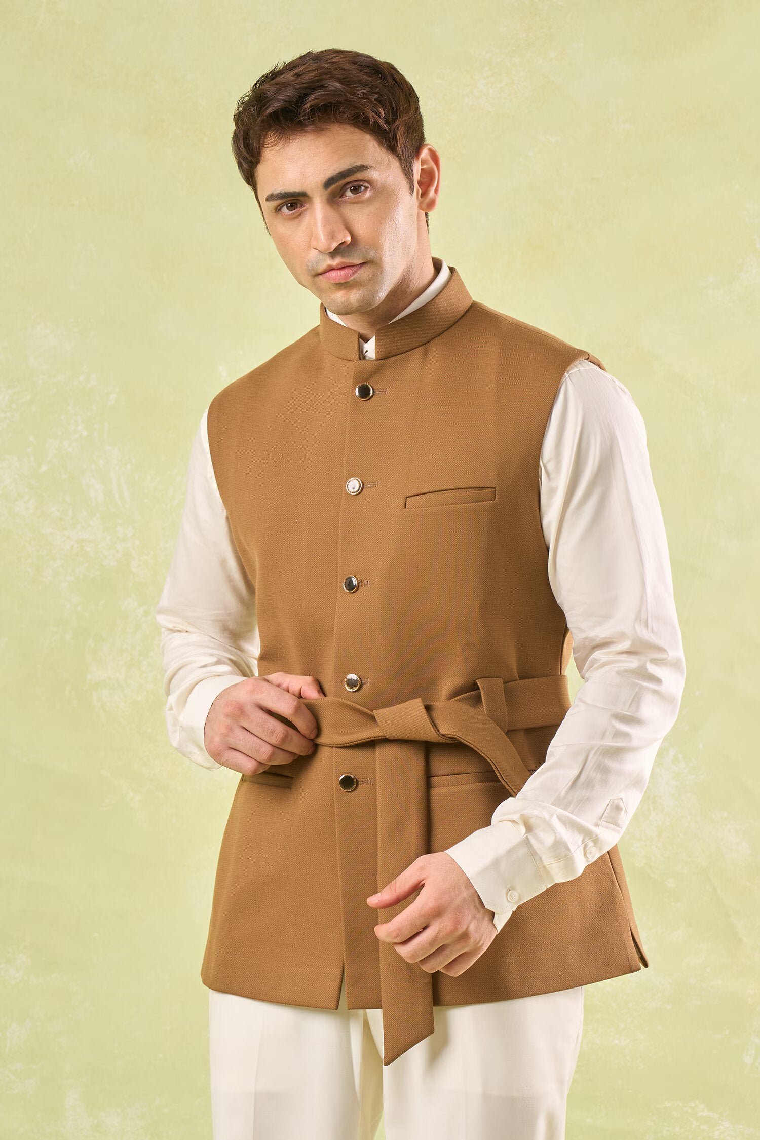 Brown Belted Jacket