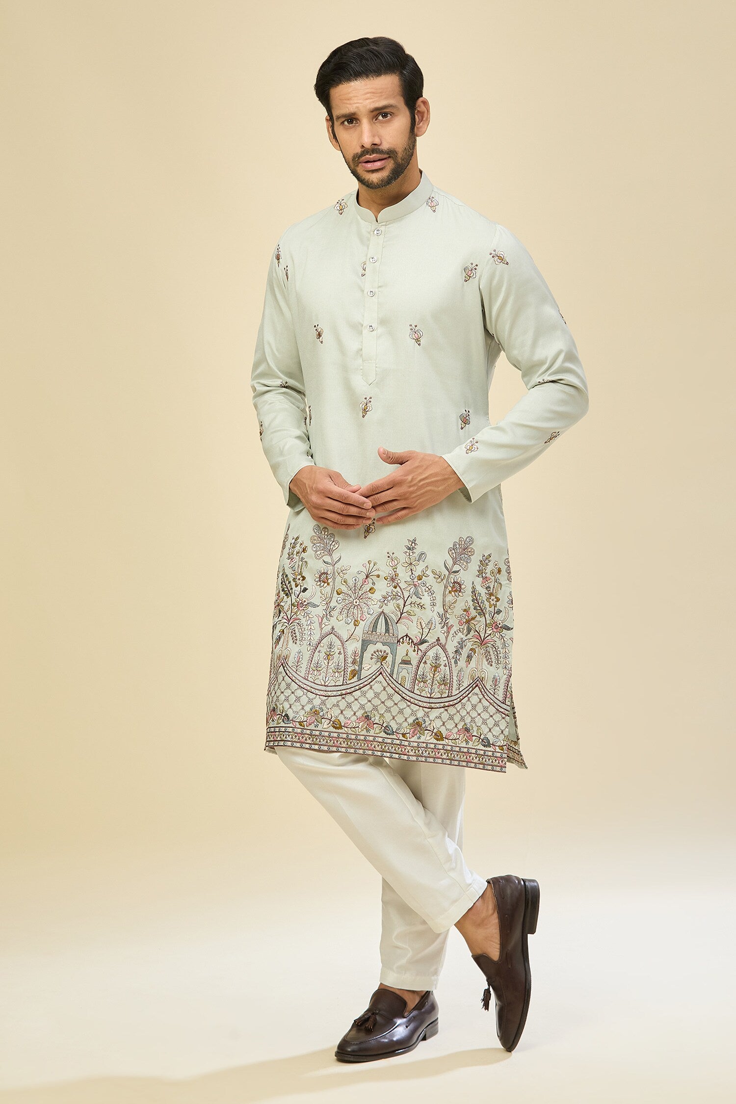 Sky Blue Embroidered Kurta Set