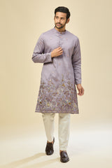 Purple Embroidered Kurta Set