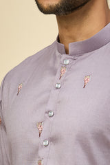 Purple Embroidered Kurta Set
