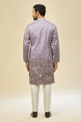 Purple Embroidered Kurta Set