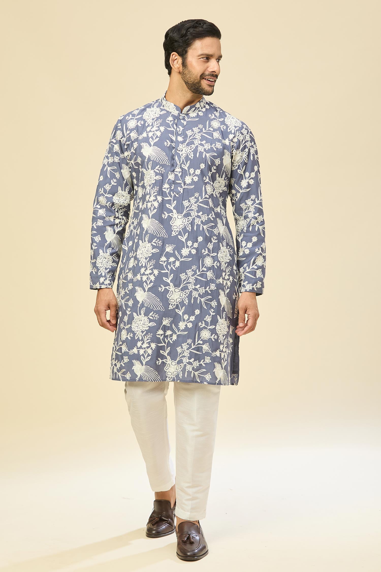 Azure Blue Embroidered Kurta Set