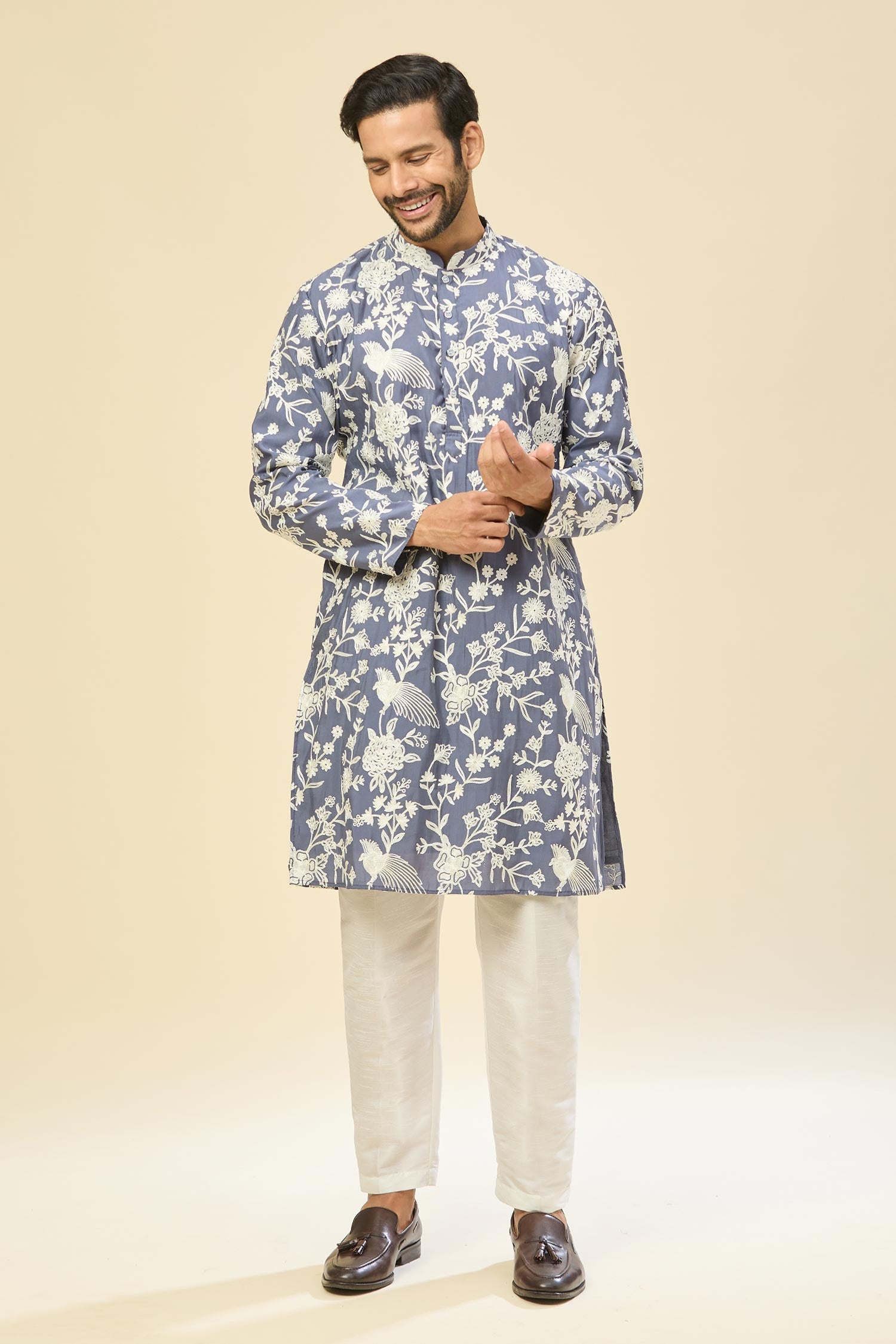 Azure Blue Embroidered Kurta Set