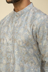 Powder Blue Printed Kurta Set