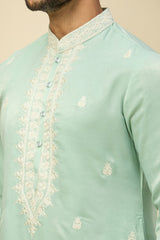 Mint Blue Embroidered Kurta Set
