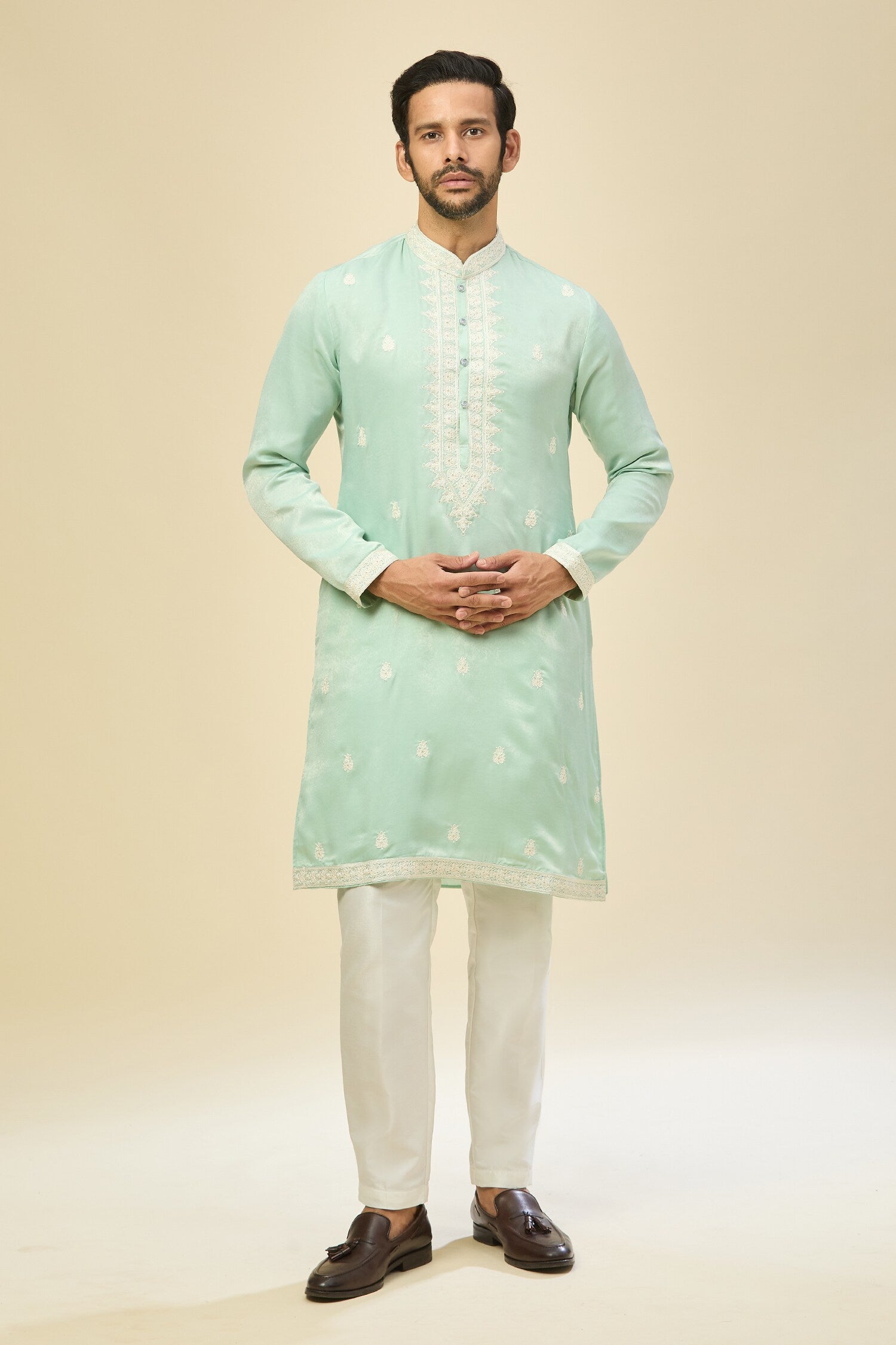 Mint Blue Embroidered Kurta Set
