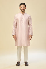 Baby Pink Embroidered Kurta-Jacket Set