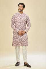 Mauve Pink Embroidered Kurta Set