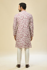 Mauve Pink Embroidered Kurta Set