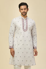 Off White Printed Kurta Set