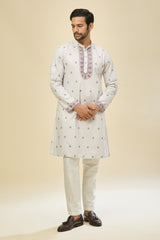 Off White Printed Kurta Set