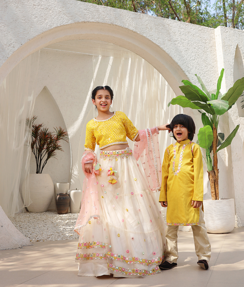 Mustard yellow kurta set
