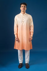 Peach Ombre Kurta-Bundi Set