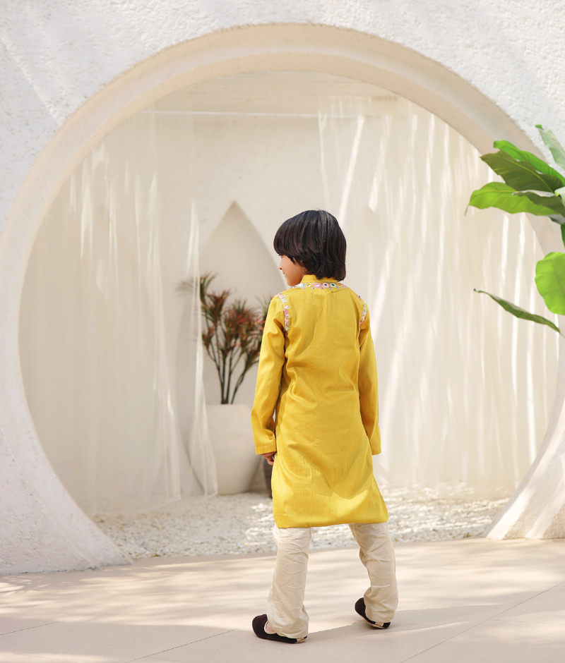 Mustard yellow kurta set