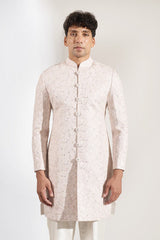 Blush Pink Embroidered Achkan Set