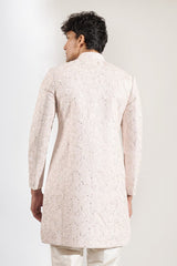 Blush Pink Embroidered Achkan Set