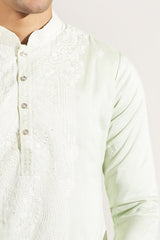 Pista Green Embroidered Kurta Set