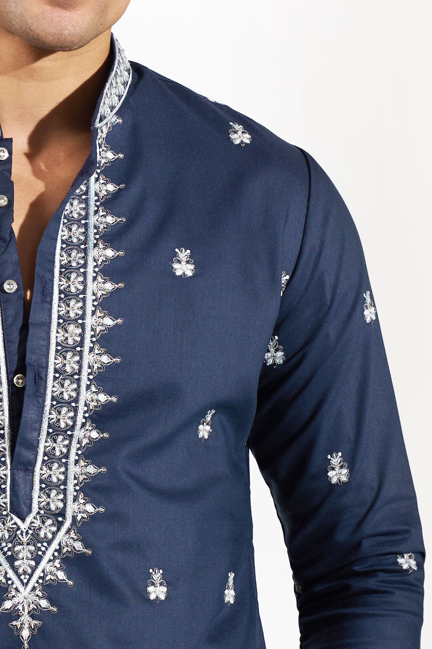 Royal Blue Embroidered Kurta Set