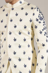 Cream Embroidered Indo-Western Set