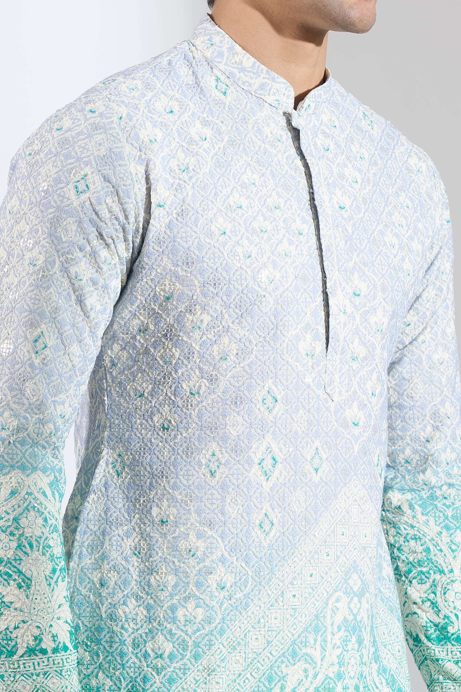 Blue Embroidered Kurta Set