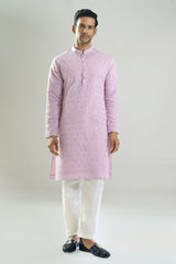 Purple Embroidered Kurta Set