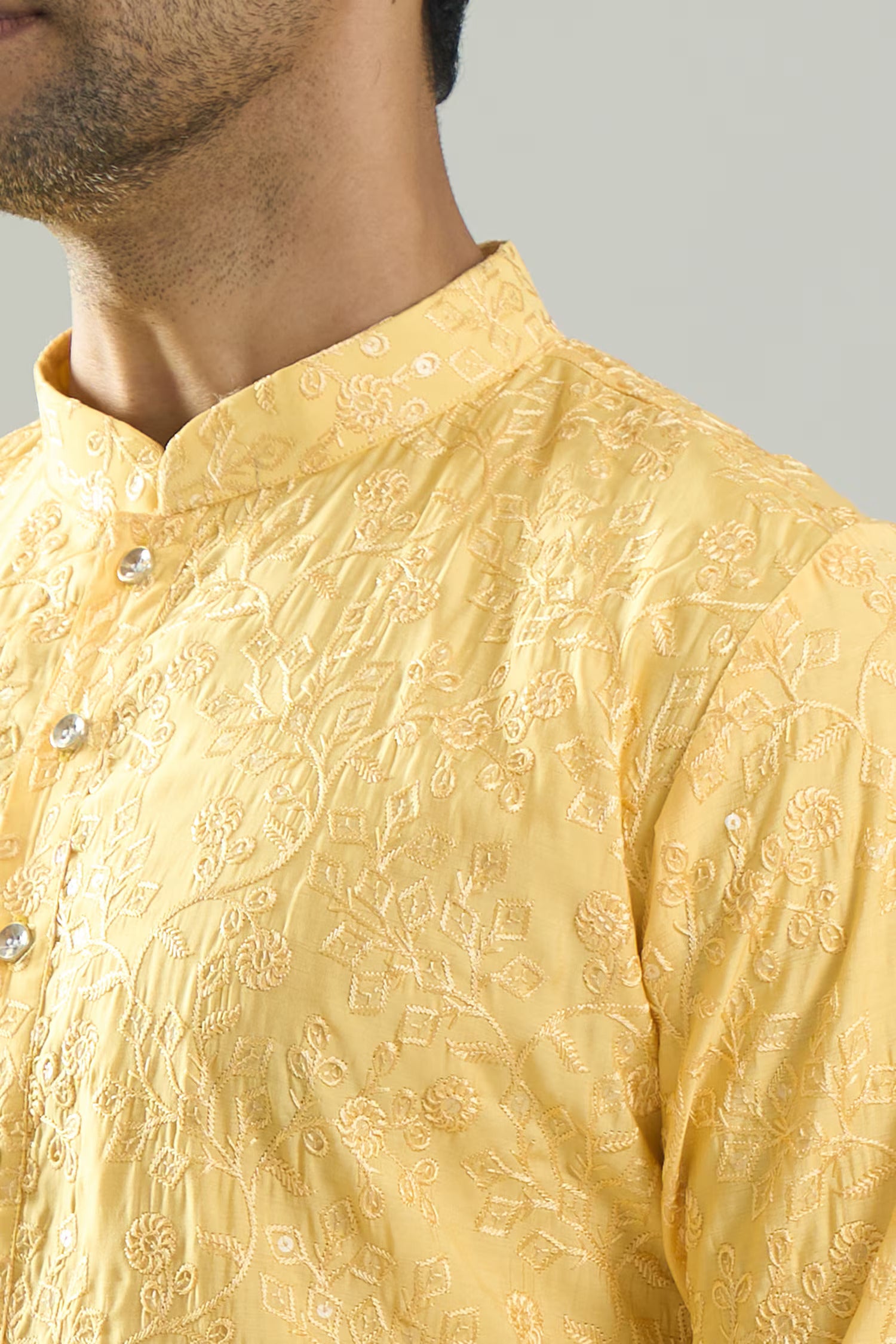 Yellow Embroidered Kurta Set