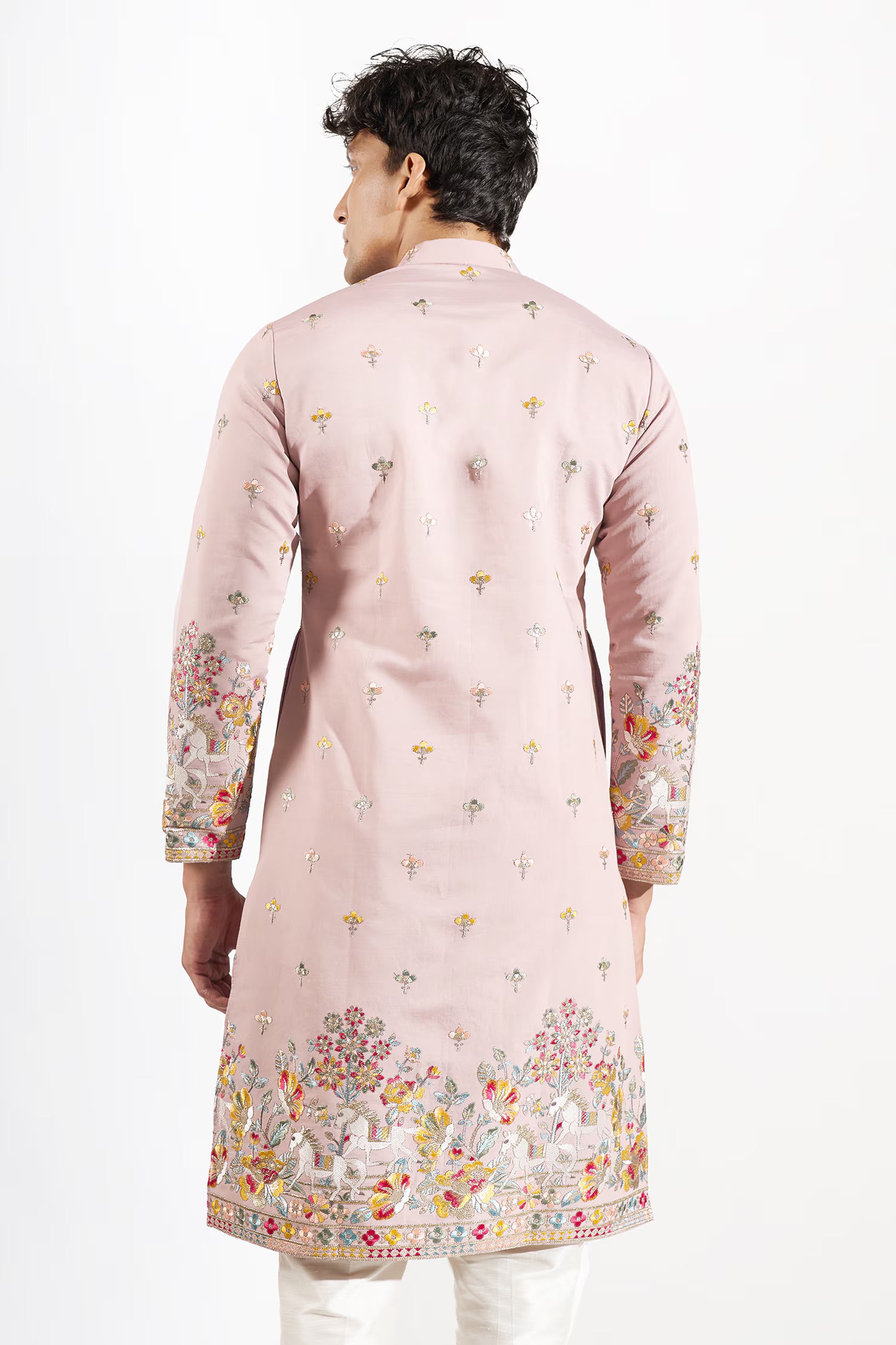 Mauve Embroidered Kurta Set