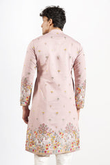 Mauve Embroidered Kurta Set