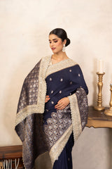 Navy Blue Pure Katan Silk Banarasi Handloom Saree