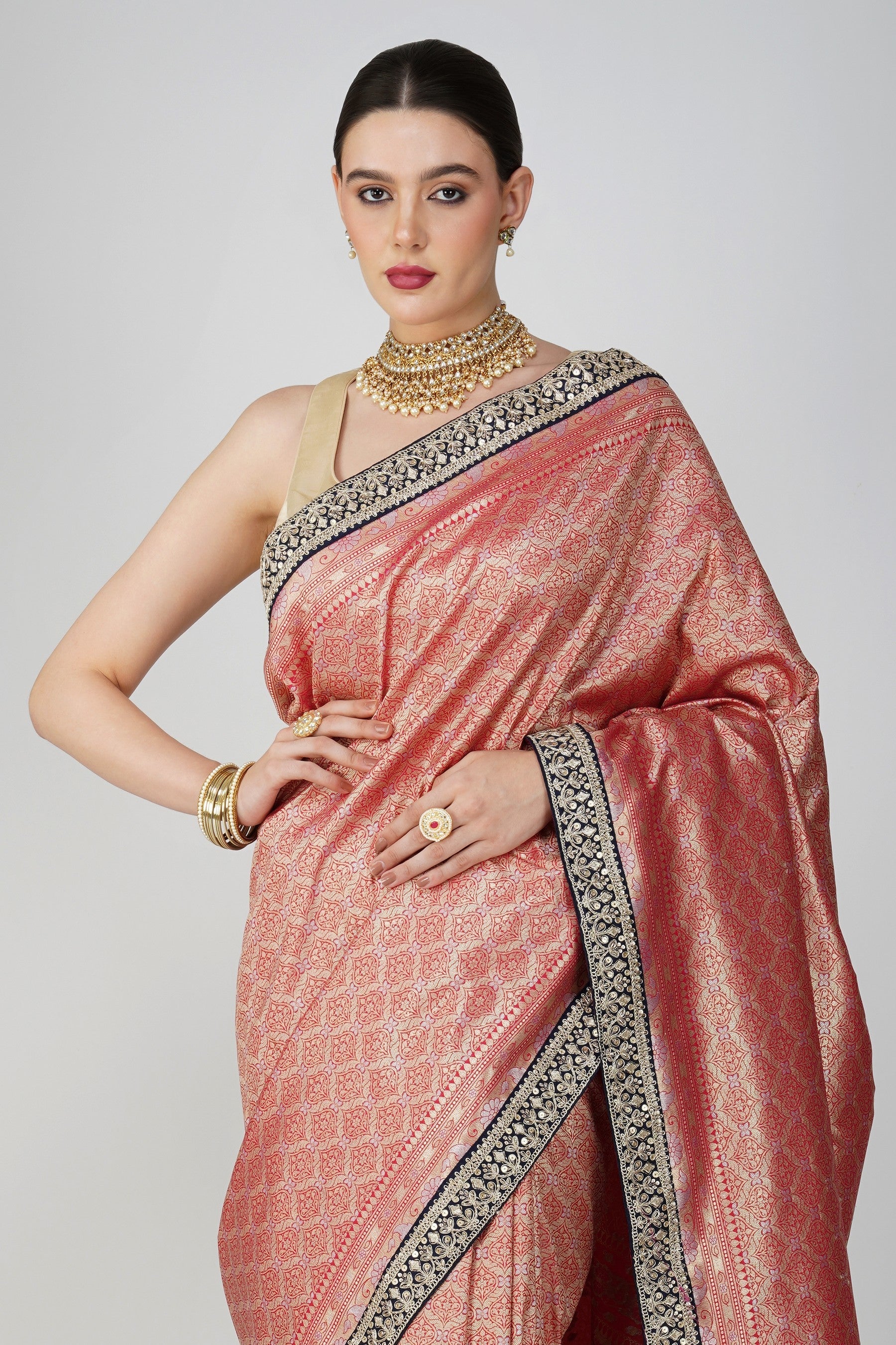 Red Pure Katan Silk Khimkhaab deisgn Banarasi Handloom Saree
