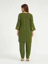 Gauri khanna in Green Striped Kurta Set with Embroidery