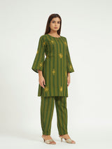 Gauri khanna in Green Striped Kurta Set with Embroidery
