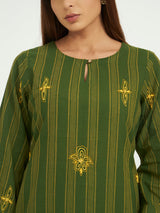 Gauri khanna in Green Striped Kurta Set with Embroidery