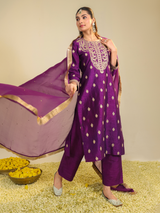 Purple Muktalif Kurta Set