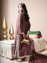 Brown Kaftan Kurta Set