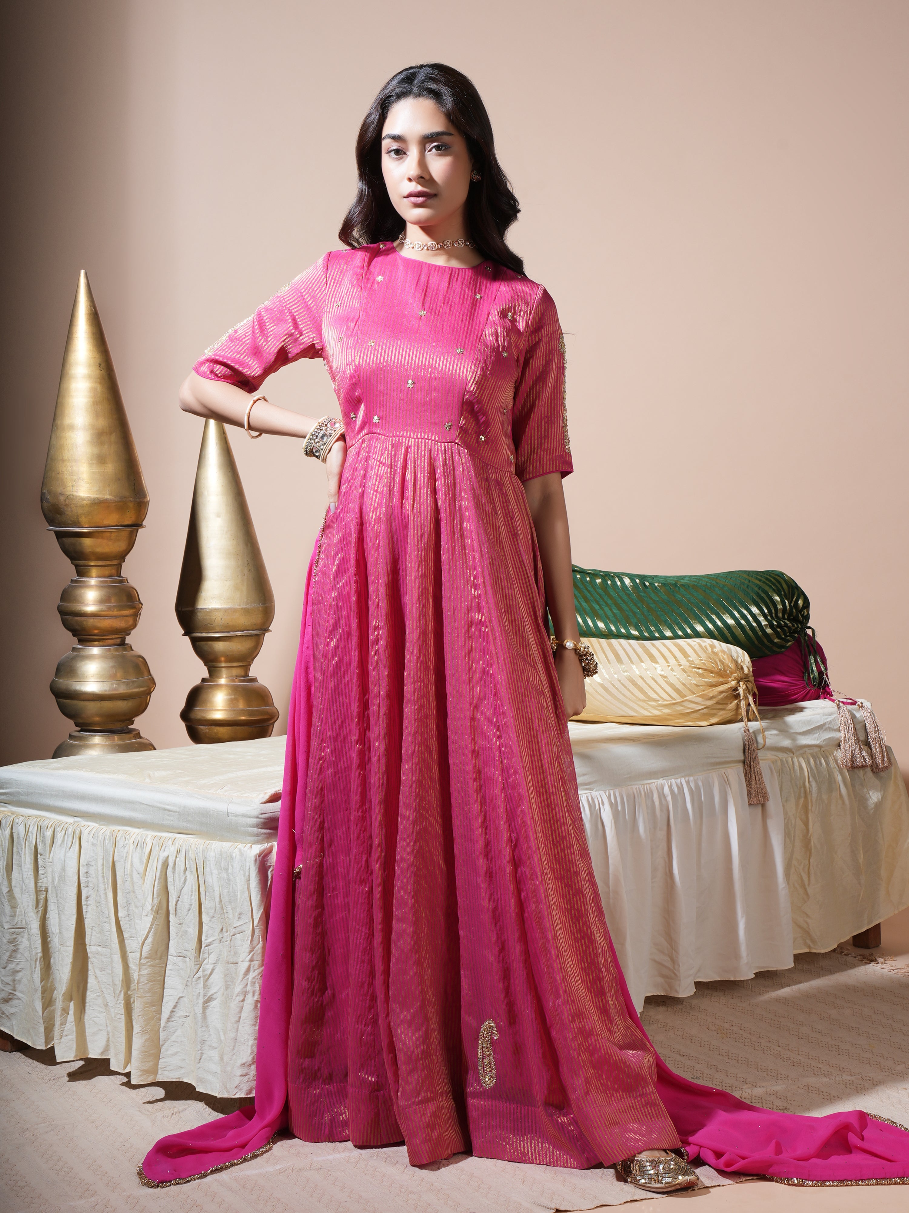 Pink Keri Anarkali Set